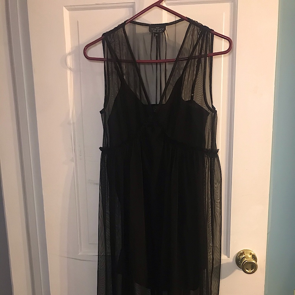 TOPSHOP Black Sheer Dress